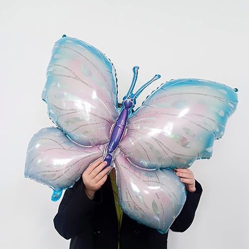 Miniatura 3 de 11 globos de mariposa enormes de 40 pulgadas, globos de Mylar de aluminio de número morado para decoración de fiesta de primer cumpleaños de