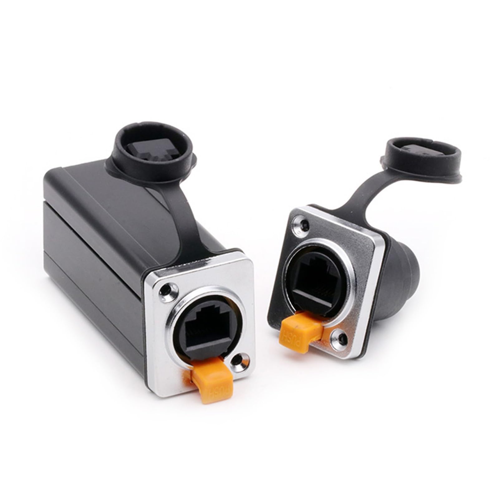 10 szt. złącze RJ45 żeńskie gniazda do montażu panelowego poziom sieciowy adapter złącza Ethernet (10 x tworzywo sztuczne-65 mm)