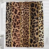 LATETOMT Leopard Print Shower Curtain Animal Skin Bathroom Shower Curtain Wildlife Cheetah Stripe Ba