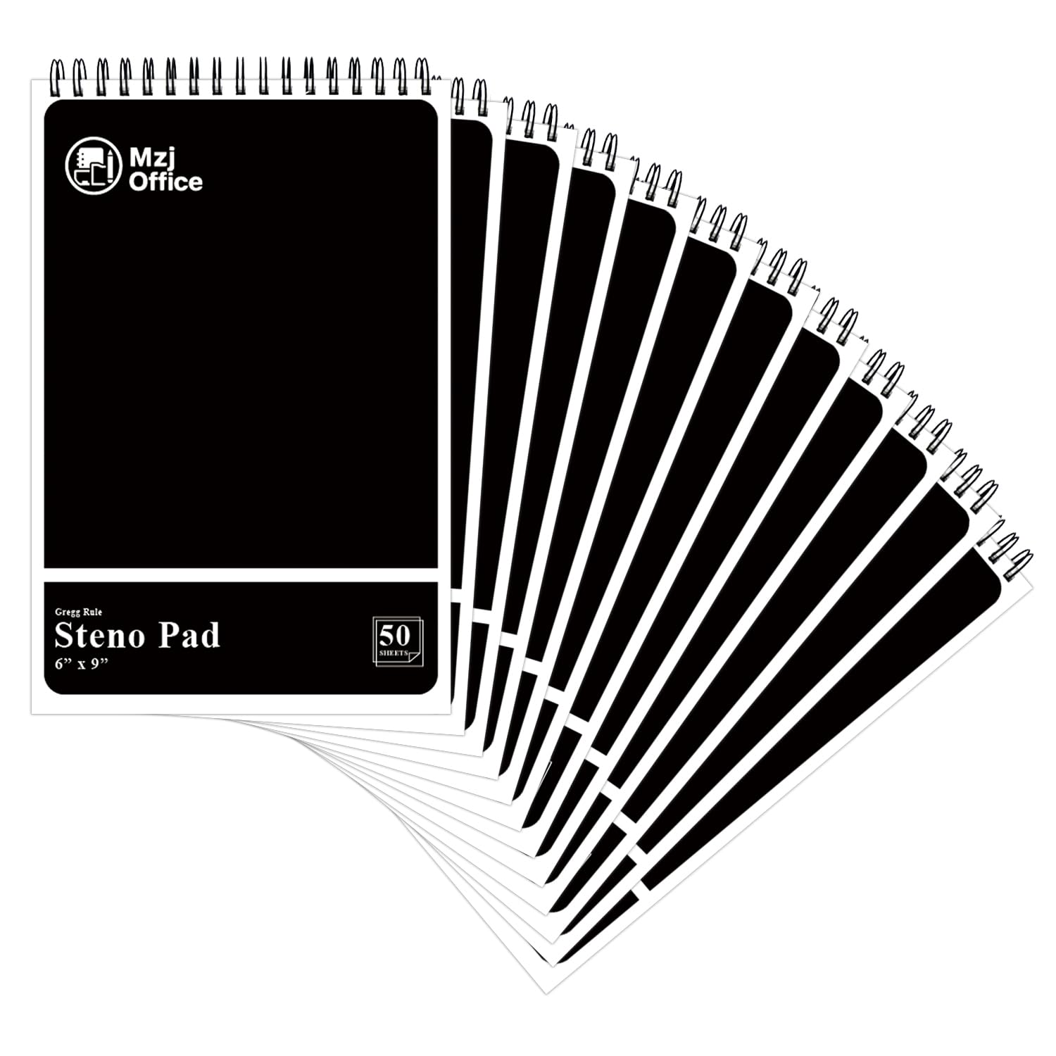 Steno Blöcke, Spiralbindung, 15,2 x 22,9 cm, 12 Stück, Steno-Notizblock, 50 Blatt, Gregg linierte Spiralen, Notizbücher für die Arbeit