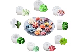 9-Piece Silicone Succulent Mold Perfect for Candle and Wax Creation