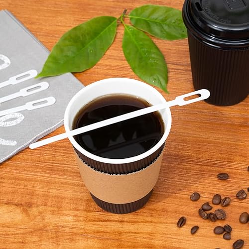 Miniatura 6 de Restaurantware -Agitadores de café de 5.8 pulgadas, 100 palitos desechables para remover café - Diseño único de ojo de cerradura, para bebidas
