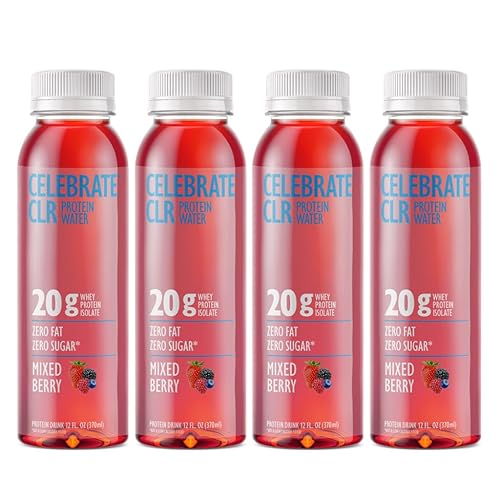 Celebrate Vitamins Celebrate CLR Whey Isolate Protein Water, mezcla de bayas, 0.71 onzas de proteína, lista para beber, sin gluten y sin azúcar,