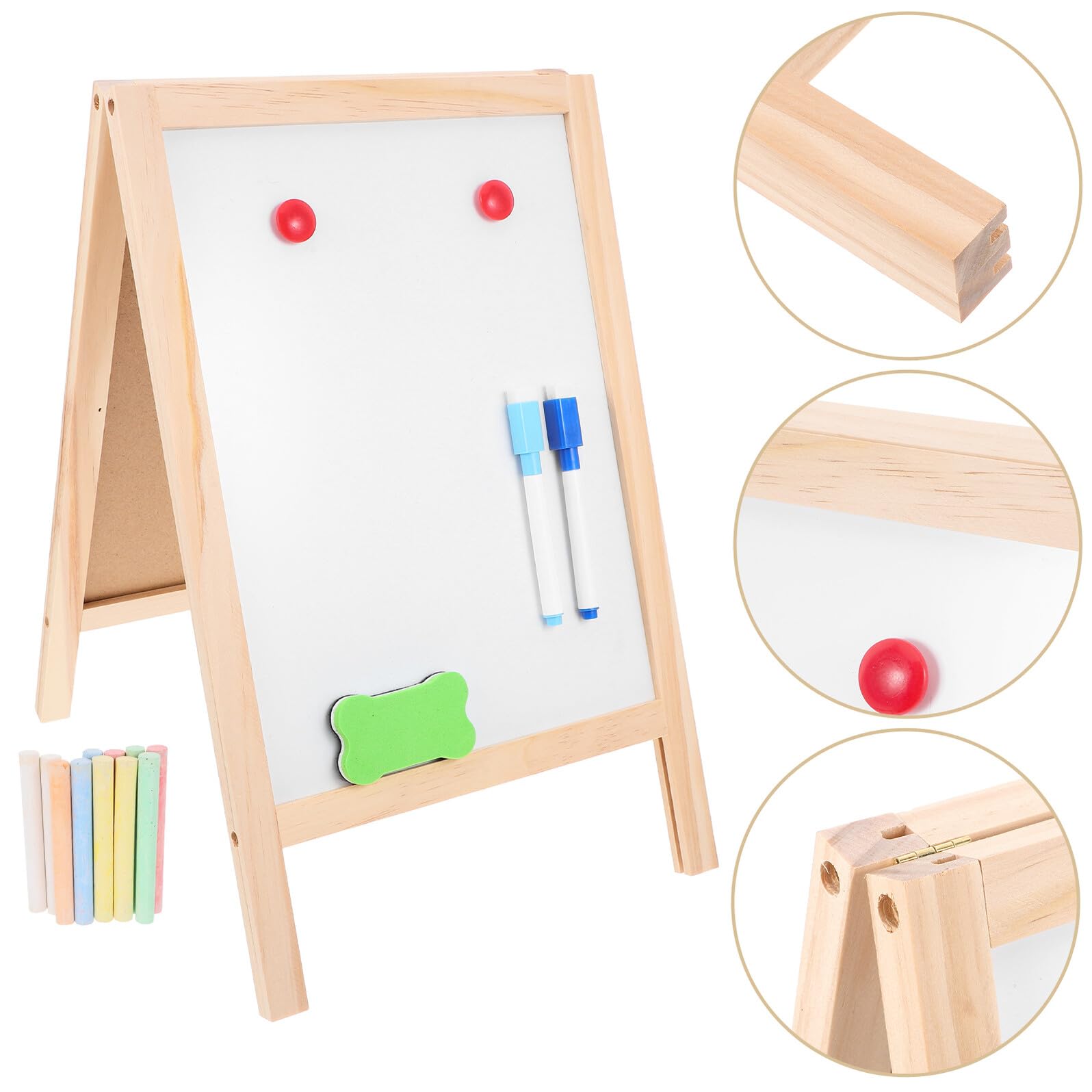 Beaupretty Lavagna Multifunzione Doppia Faccia in Legno 25X40 CM Lavagna Cancellabile a Secco Portatile per Bacheca degli Studenti per Casa e Scuola Strumento Educativo Colore Casuale