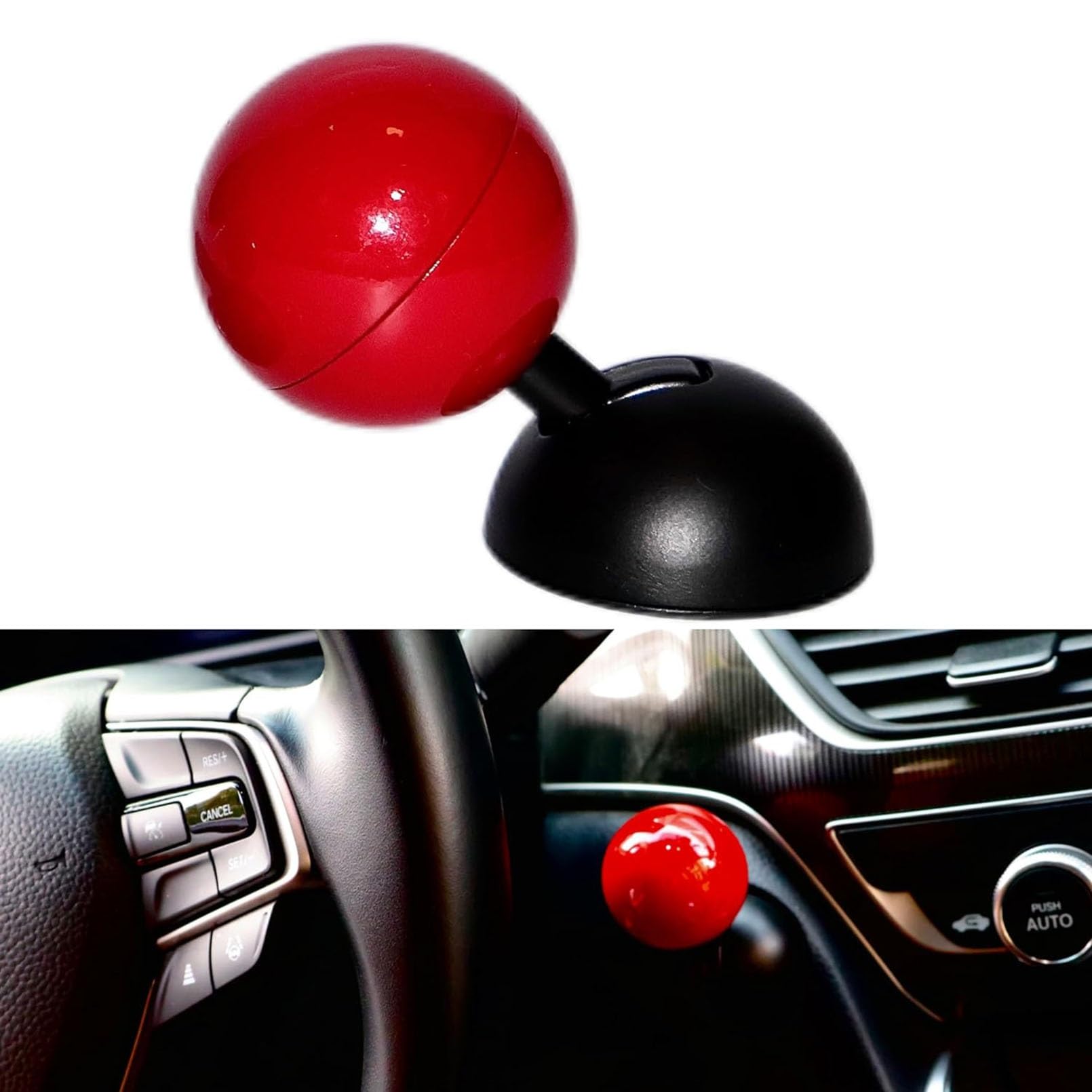 Car Push to Start Button Rocker,Car One Button Start Lever,Car Engine Start Stop Button Joystick,Automotive One-Touch Start Button Starter Cover Decorative Accessories(Red)