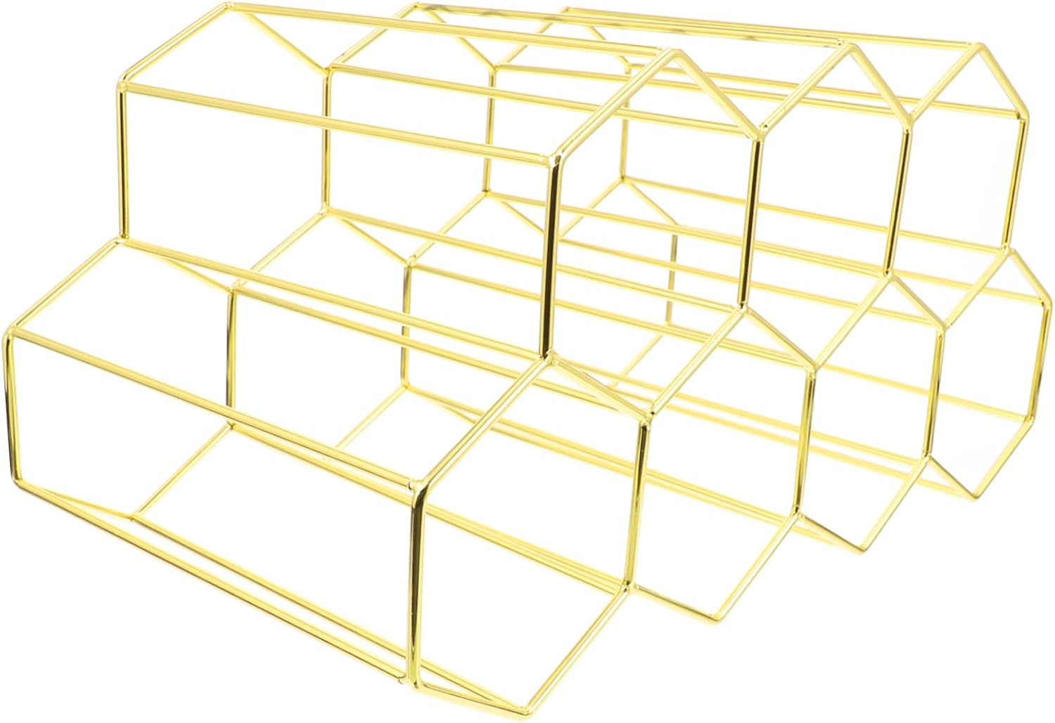 7holes Metal Honeycomb Wine Rack Wine Bottle Display Stand Compact Kitchen Dining Room Storage