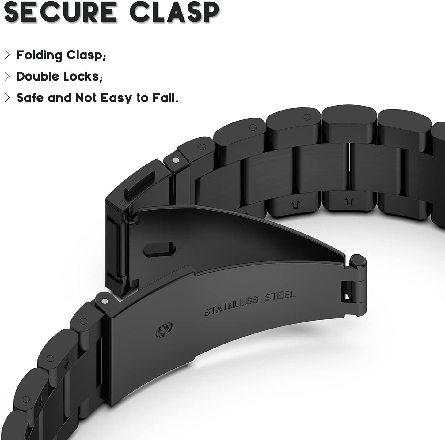 Metal Watchband Compatible with Samsung Gear S2 SM-R720/SM-R730 Quick Fit Stainless Steel Wristband Strap Replacement for Gear S2 R720/R730 Smartwatch Accessory image 3