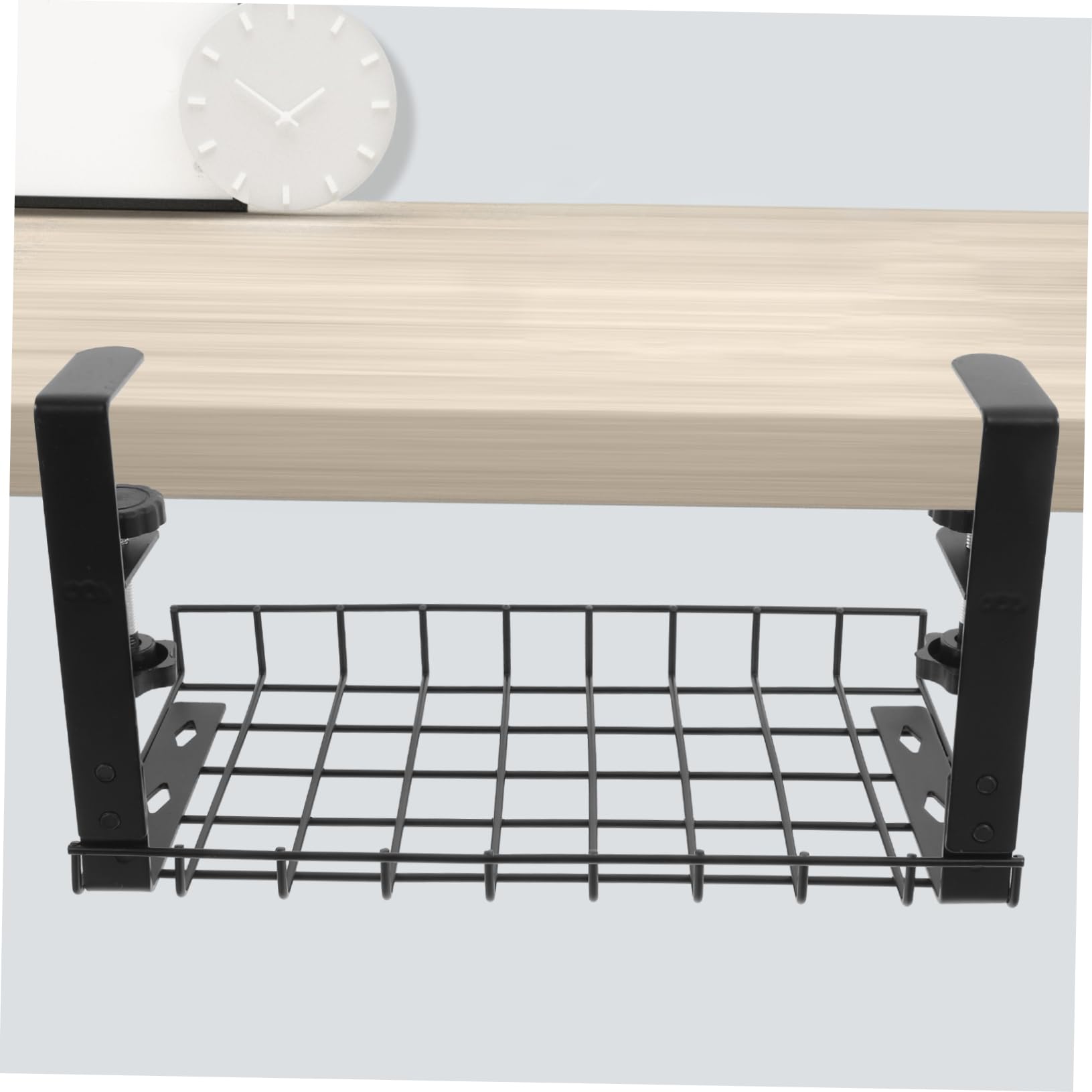 Organizzatore Cavi da Scrivania Sotto Piano, Ferro Nero | Installazione senza Fori, Apertura 1, 8-5, 7cm, Grande Capienza per Ufficio e Gaming