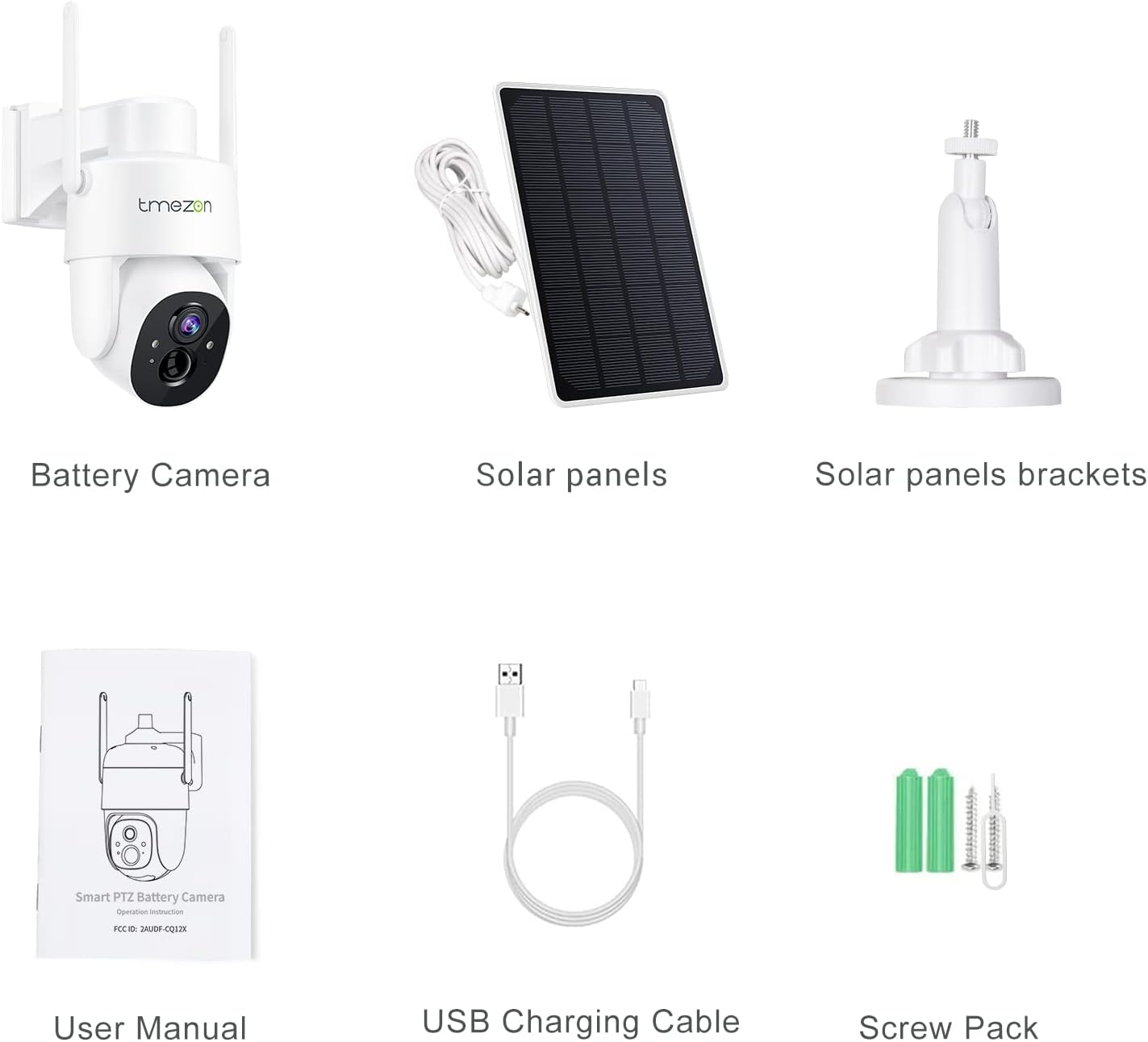 Contents of the TMEZON Security Camera box