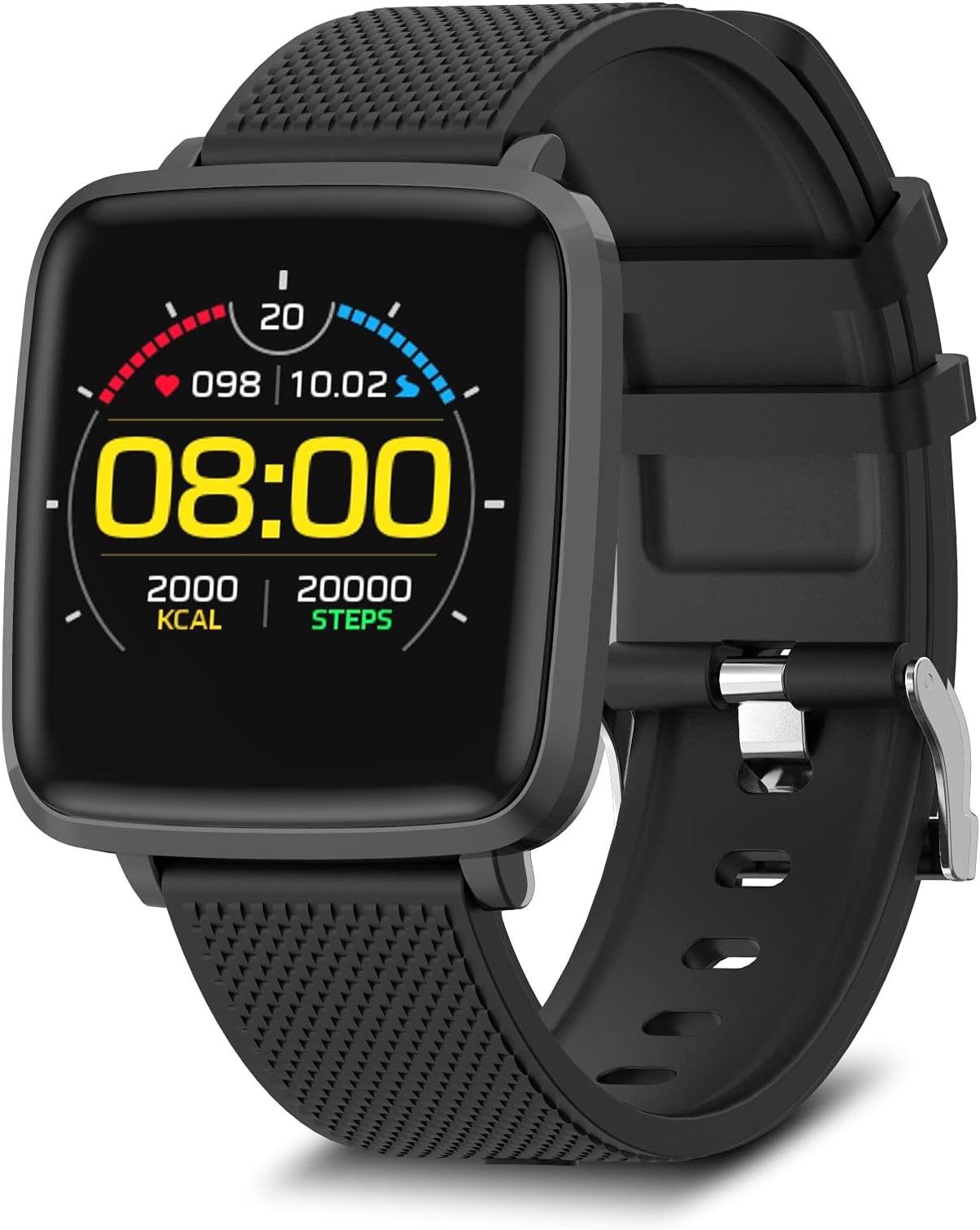 BEBINCA Smart Watch for Men Women Blood Pressure Fitness Activity Tracker with Full Touch Screen Heart Rate&Sleep Monitor Calorie Counter with iPhone Android Phones(Black)