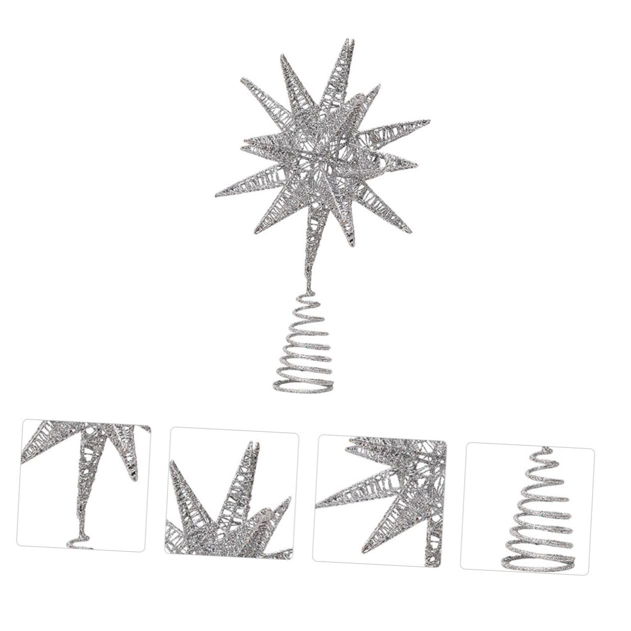 Decorazione A Forma Di Stella in Ferro Battuto Ornamenti Per Lalbero Di Natale Ciondolo Per Albero Di Natale in Argento Decorazione Durevole Per Feste Casa E Ufficio