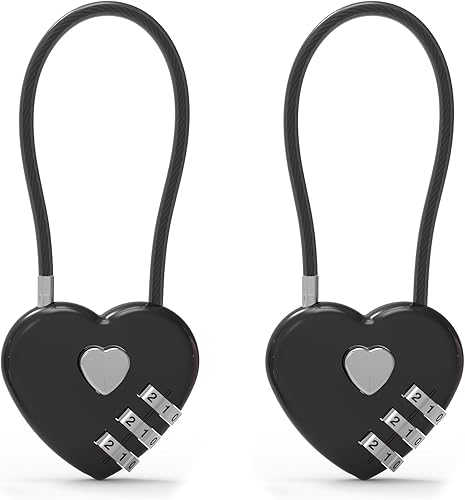 Miniatura 1 de Cerradura de combinación de 3 dígitos, bloqueo de cable combinado con código, combinación de candado pequeño, para equipaje, maleta, casillero de