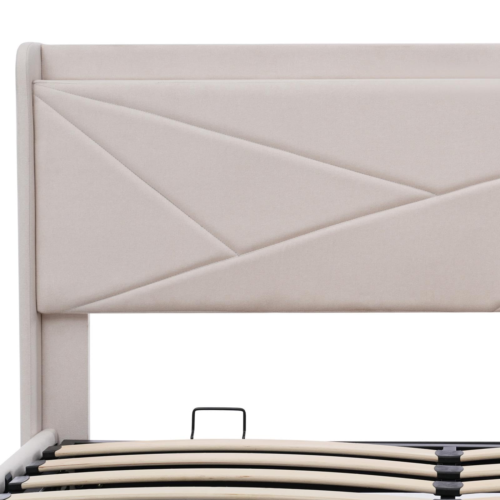 Cadre De Lit 180x200cm, Lit Double Avec Espace De Rangement Et Cadre Plat En Forme De Nouilles Cadre De Lit Led Avec Fonction De Chargement Usb 92224374