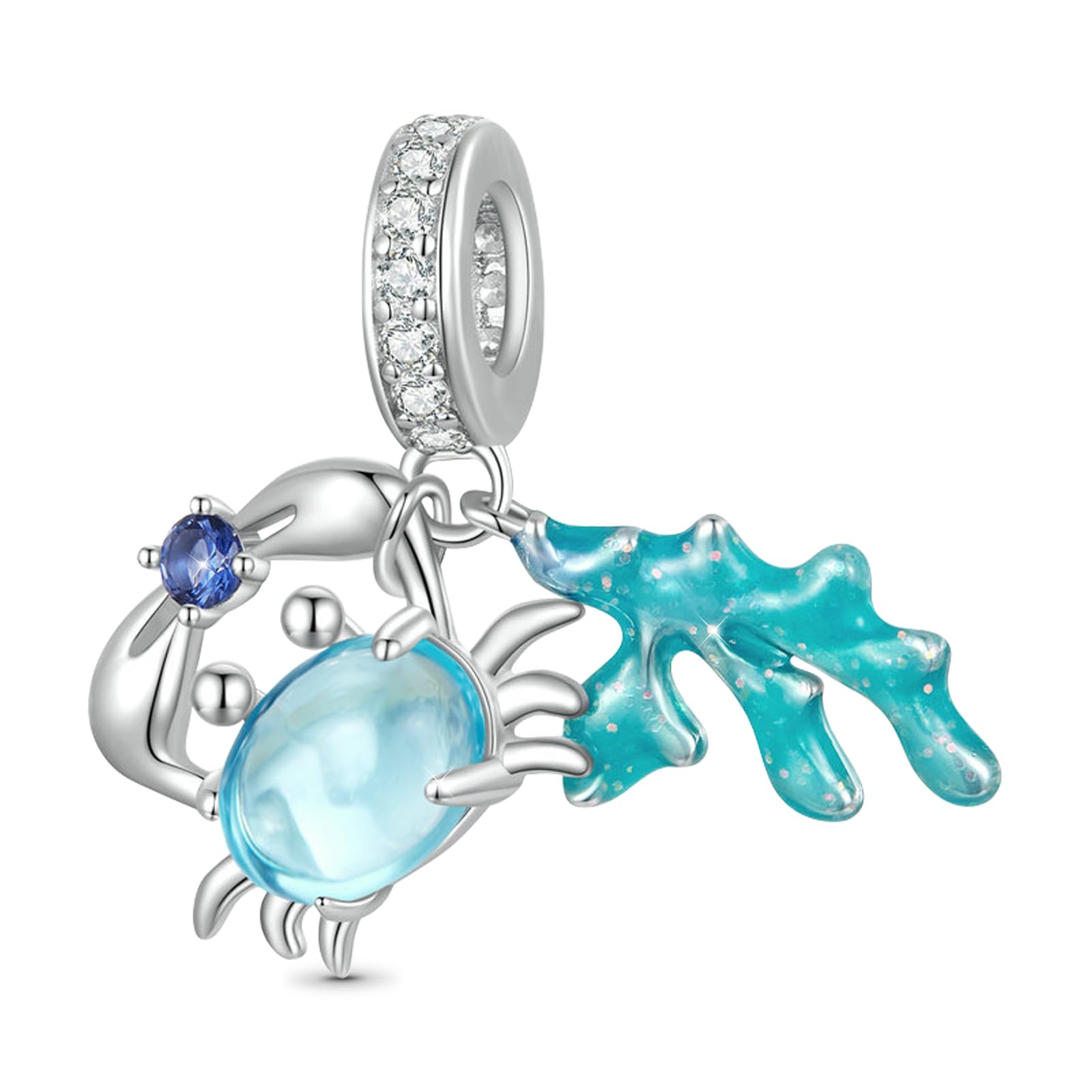 GNOCE Ocean World Sea Life Charms for Bracelets, 925 Sterling Silver Cute Animal Pendant Dangle Charm Bead Fit Bracelets &amp; Necklaces, Hand-Finished Keepsake Jewelry Gift for Women