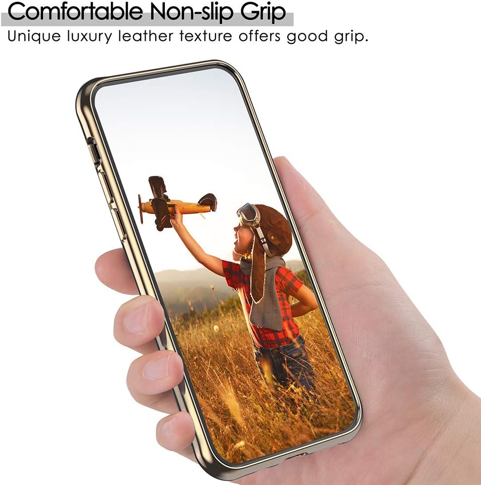 LOHASIC for iPhone 11 Pro Case, Luxury Leather Ultra Slim Elegant Lightweight Full Body Protective Cases Compatible with Apple iPhone 11 Pro 5.8 inch (2019) - Black