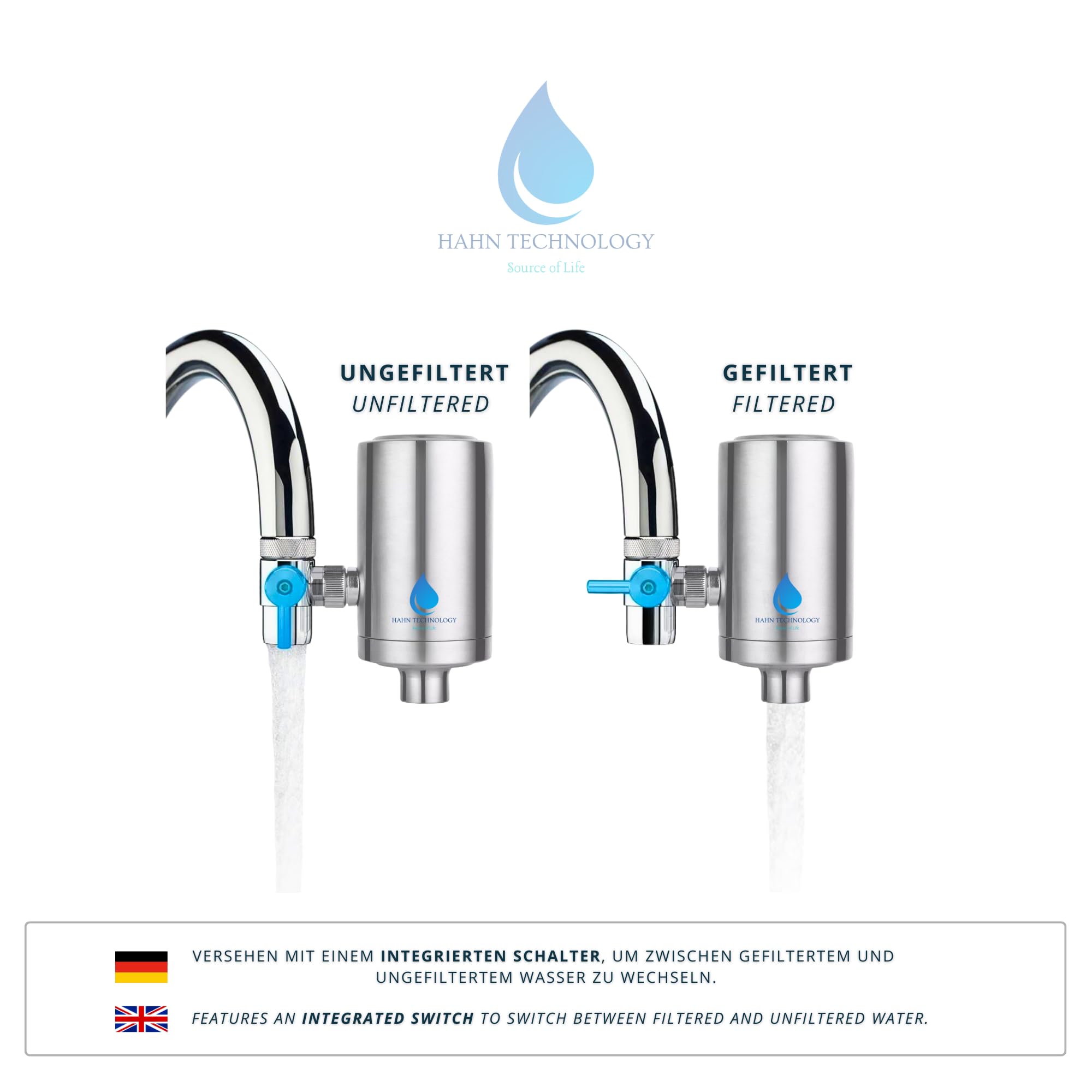 Filtre à eau pour robinet acier inoxydable cartouche charbon actif Plus élimine chlore microplastiques