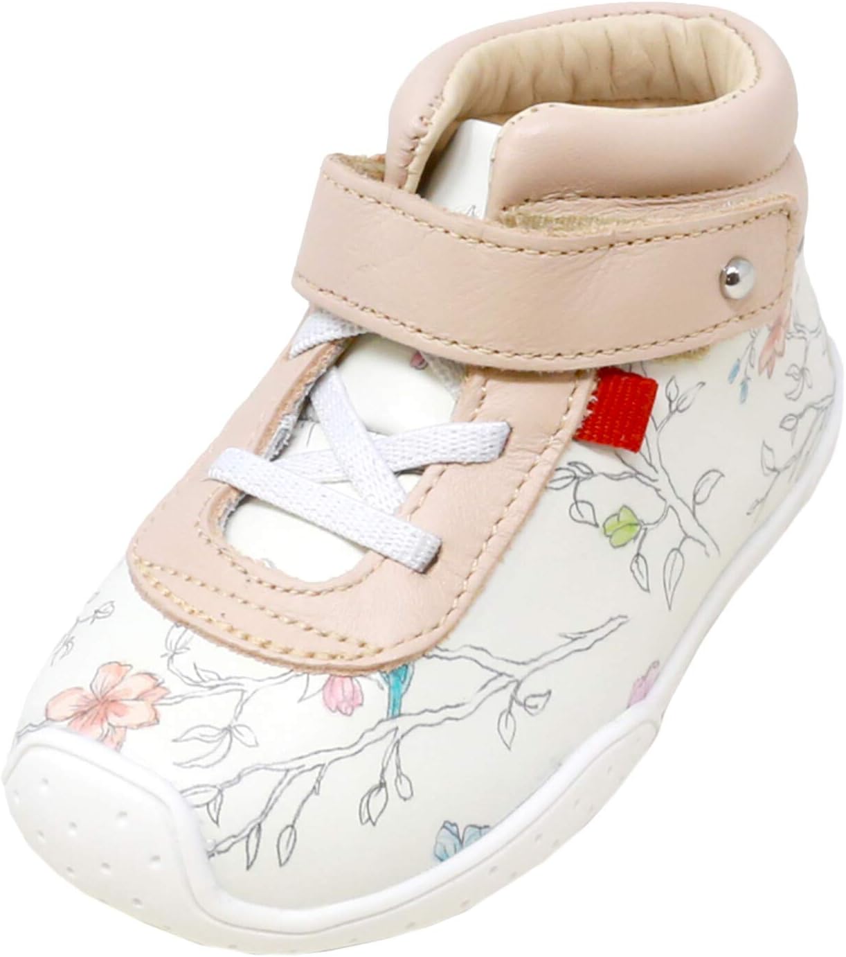 Marc Joseph New York Girls' Toddlers Baby Boys/Girls Genuine Leather Made in Brazil Floral Sneaker