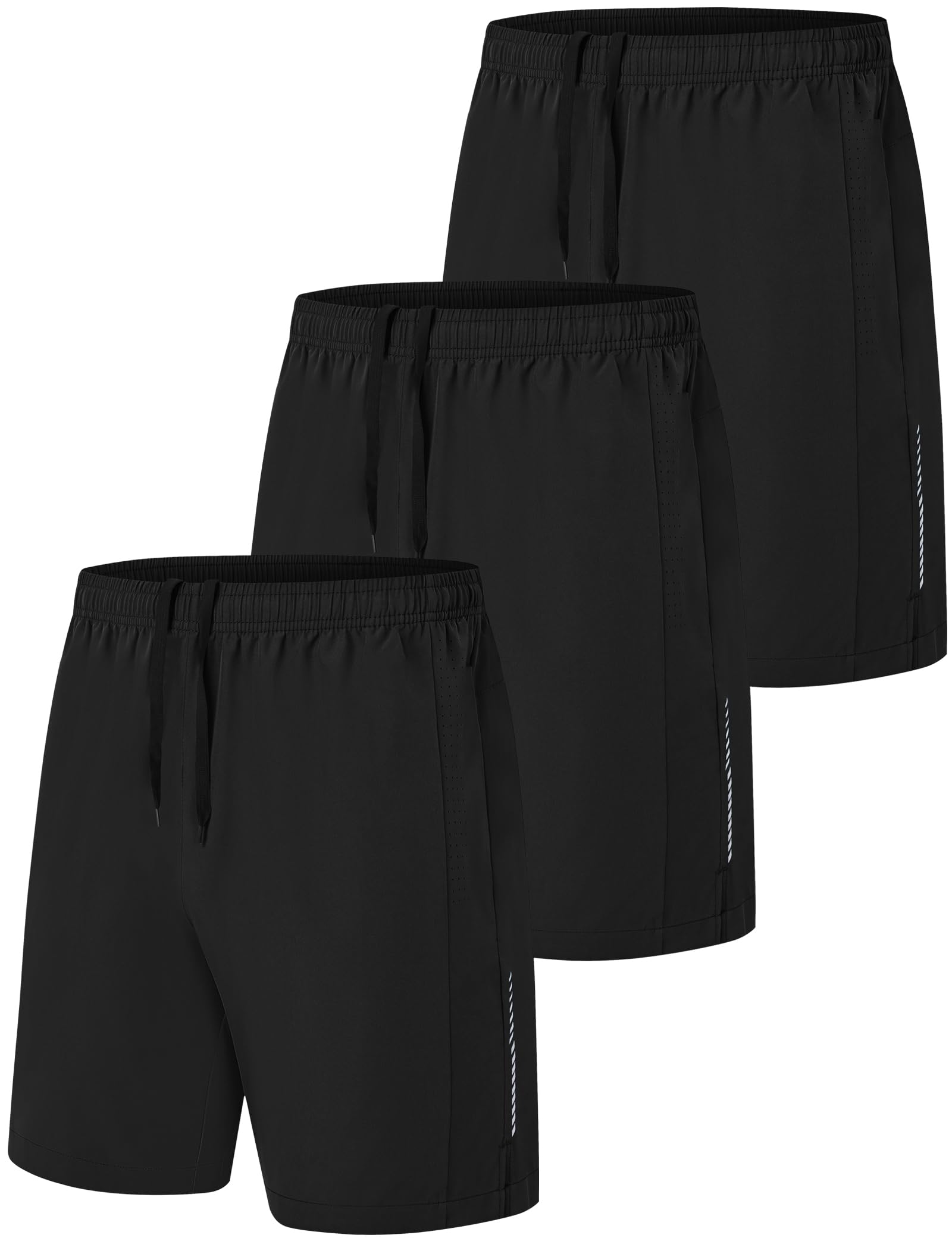 Zoofly 3er Pack Sporthose Kurze Herren Sommer Sport Shorts Mit Reißverschlusstaschen Elastische Fussball Fitness Tennis Hose Männer