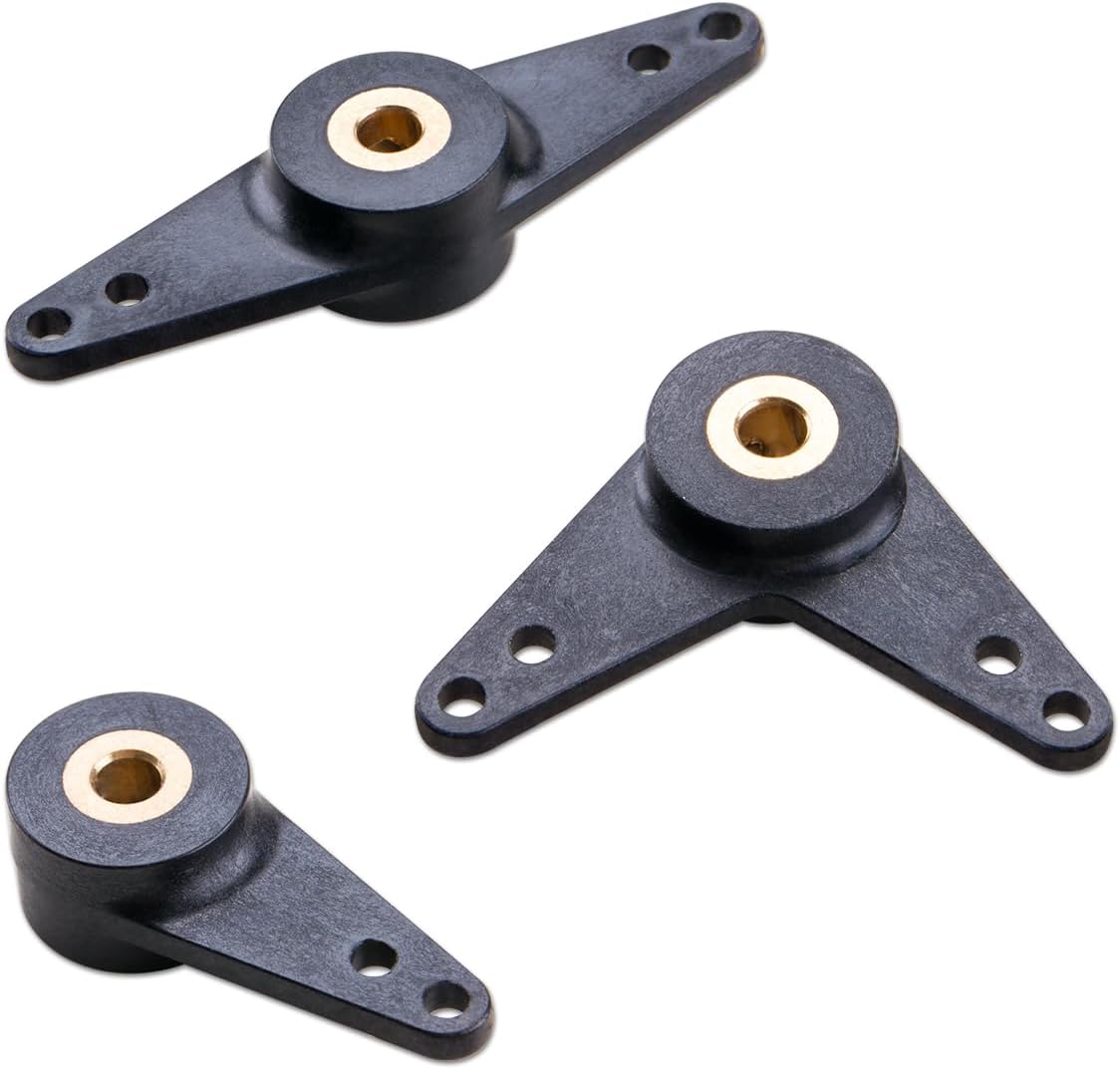 ZORZA 3Pcs RC Boat with 3mm Shaft Copper-Core M-Hole Rudder Arm Adapter Straight/L Shape Carbon Nylon Steering Arm Essential Model Boat Parts for Enhanced Performance