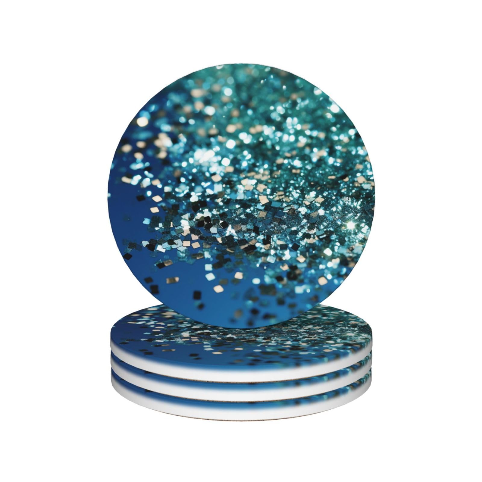 Dessous de verre anti-rayures en céramique bleue protectrice pour verre et tasse