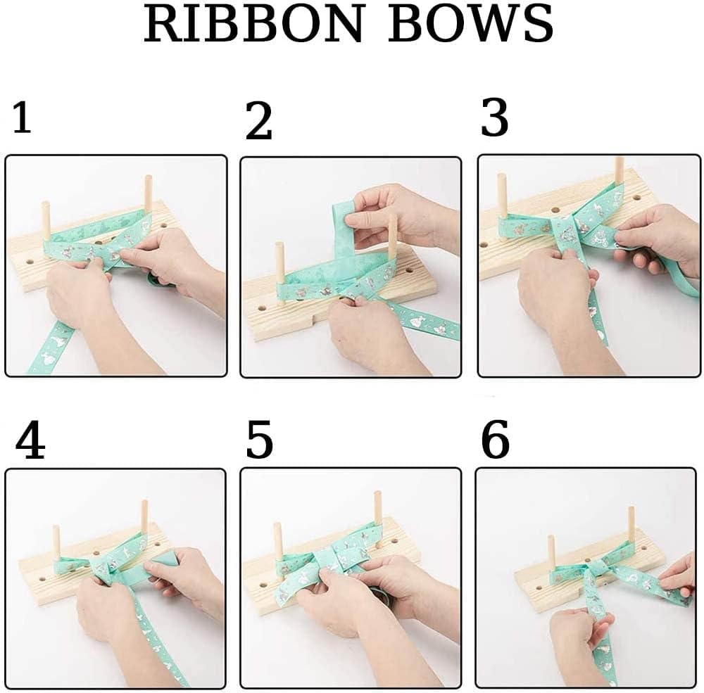 Tyenaza Bow Maker, Kit Regolabile per Creare Fiocchi, Multi Dimensioni con Bastoncini di Legno per Fare Fiocchi, Decorazioni per Feste Artigianali Fai-da-Te (con Manuale)