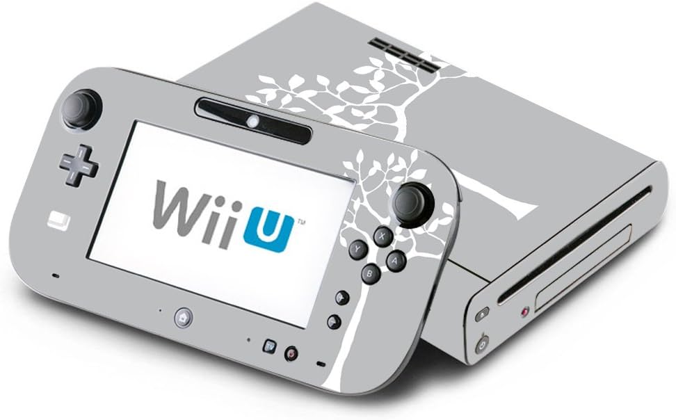 White Tree in Grey Backgound Decorative Decal Cover Skin for Nintendo Wii U Console and GamePad