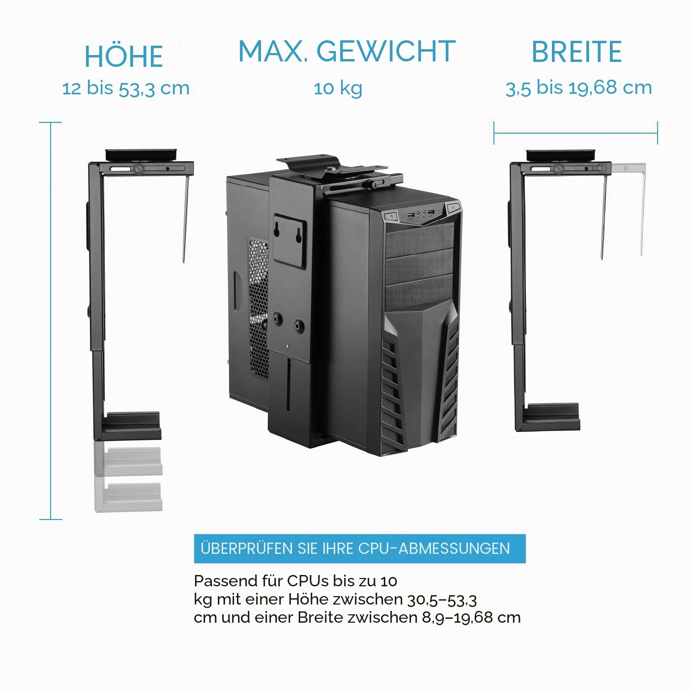 HumanCentric Verstellbare PC- und CPU-Halterung unter dem Schreibtisch