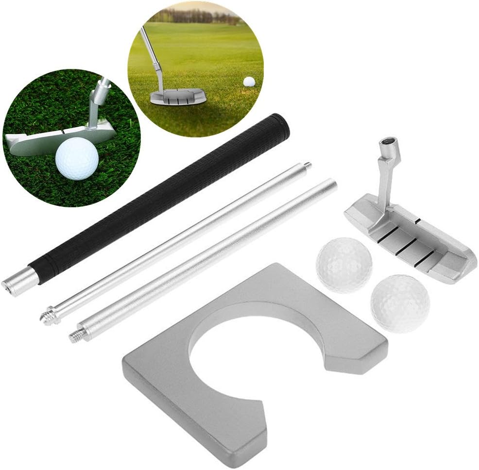 VGEBY Putting Kit, Portable Putter Set Kit with Putter, 2 pcs Balls, Bag for Travel Indoor Putting Practice Supplies