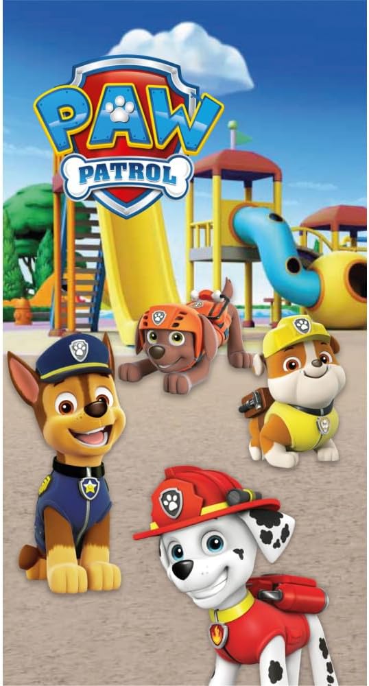 BrandMac Paw Patrol Playground 100% Cotton Towel 140x70 cm - Kids Bath Towel - Ultra Soft & Large Towel for Girls & Boys - Toddler Beach Towels for Swimming, Shower, Pool & More