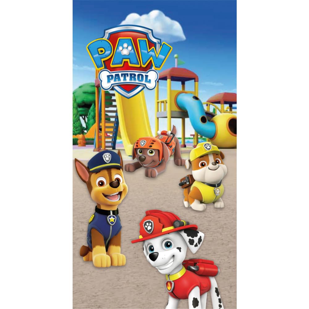 BrandMac Paw Patrol Playground 100% Cotton Towel 140x70 cm - Kids Bath Towel - Ultra Soft & Large Towel for Girls & Boys - Toddler Beach Towels for Swimming, Shower, Pool & More