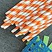 Paper Straws - Orange White - Stripe Chevron - 100 Pack