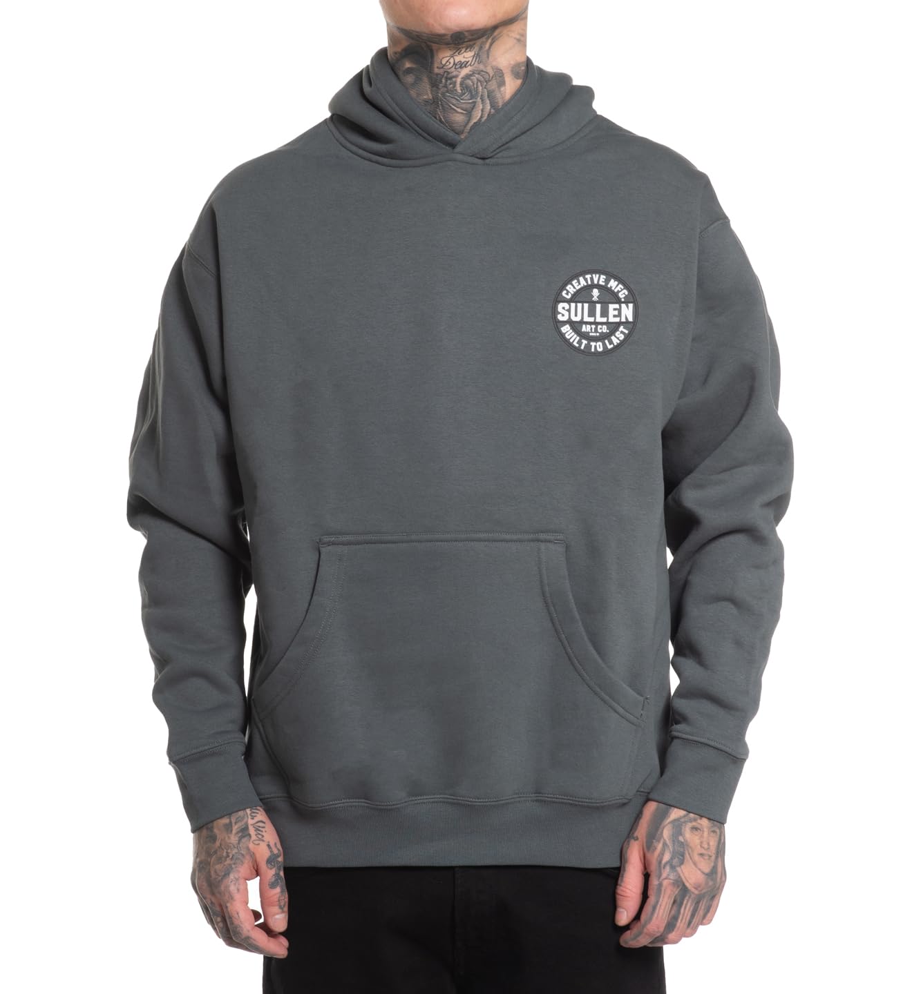 Sullen Men's Creative Corp Tattoo Lifestyle Graphic Long Sleeve Pullover Hooded Fleece Sweatshirt