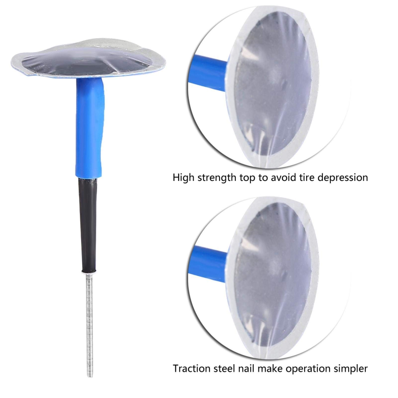 24 Pezzi Toppe di Pneumatici Riparazione, Toppa di Gomma Universale Toppa per Pneumatici Testa A Fungo Riparazione di Pneumatici Forati Accessorio, per Auto Moto Tubeless Patch Gum(36 * 4 mm)