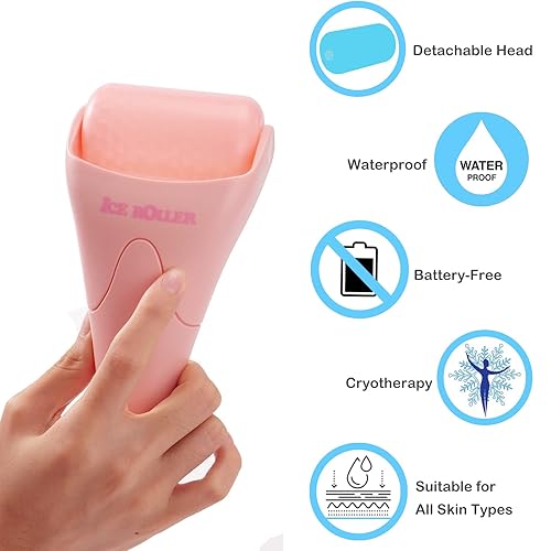 Miniatura 3 de Wonderwin Rodillo de hielo y tabla Gua Sha, rodillo de cuidado facial de la piel, masajeador muscular relajante para aliviar las arrugas,