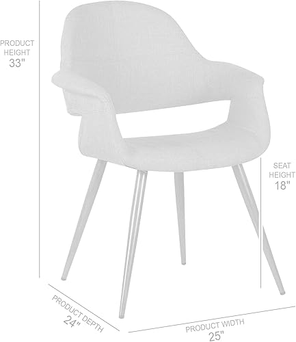 Miniatura 3 de Armen Living Phoebe Mid-Century - Silla de comedor tapizada de tela moderna, color verde