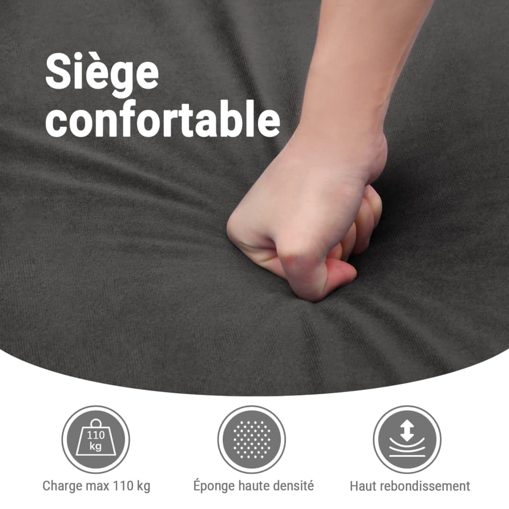 vidaXL Fauteuil inclinable de Massage électrique Gris foncé Velours