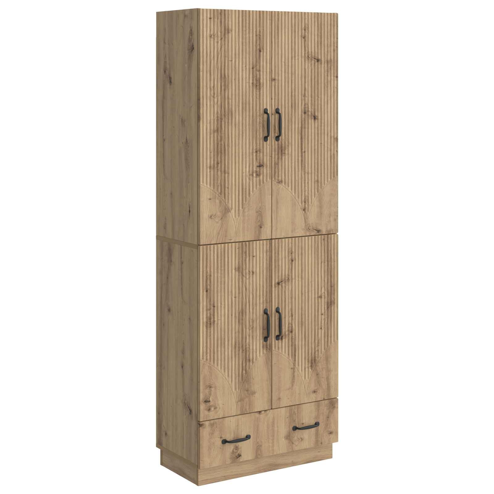 Armario de salón y estante de madera en roble Artisan