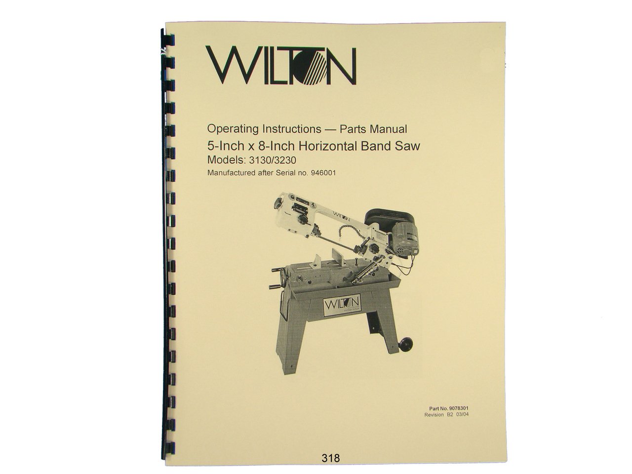 Wilton Model 3130, 3230 Horizontal Band Saw Op Instruct &Parts Manual