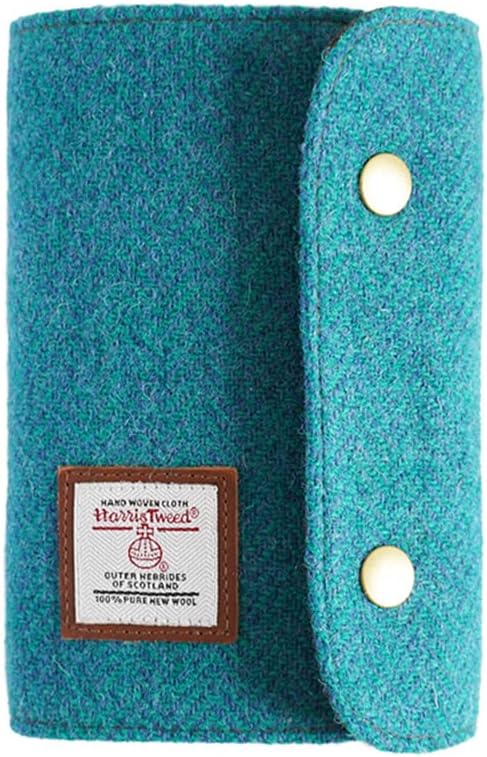 Harris Tweed A7 Notebook Binder Pockets 6 Ring planner，Wool Fabric Refillable A7 Budget Binder ,A7 Refill Paper and A7 Planner Inserts, Journals for Writing,A7 Size Mini Binder Notebook (Houndstooth)