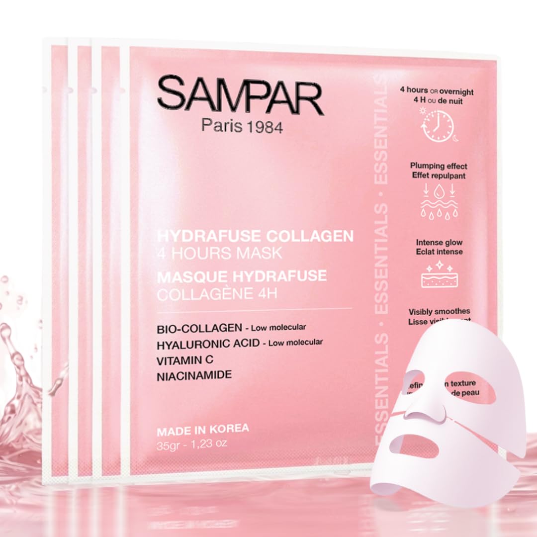 SAMPAR Paris | Masque Collagène Visage Coréen Hydrafuse 4H | 4 Monodoses | Bio C