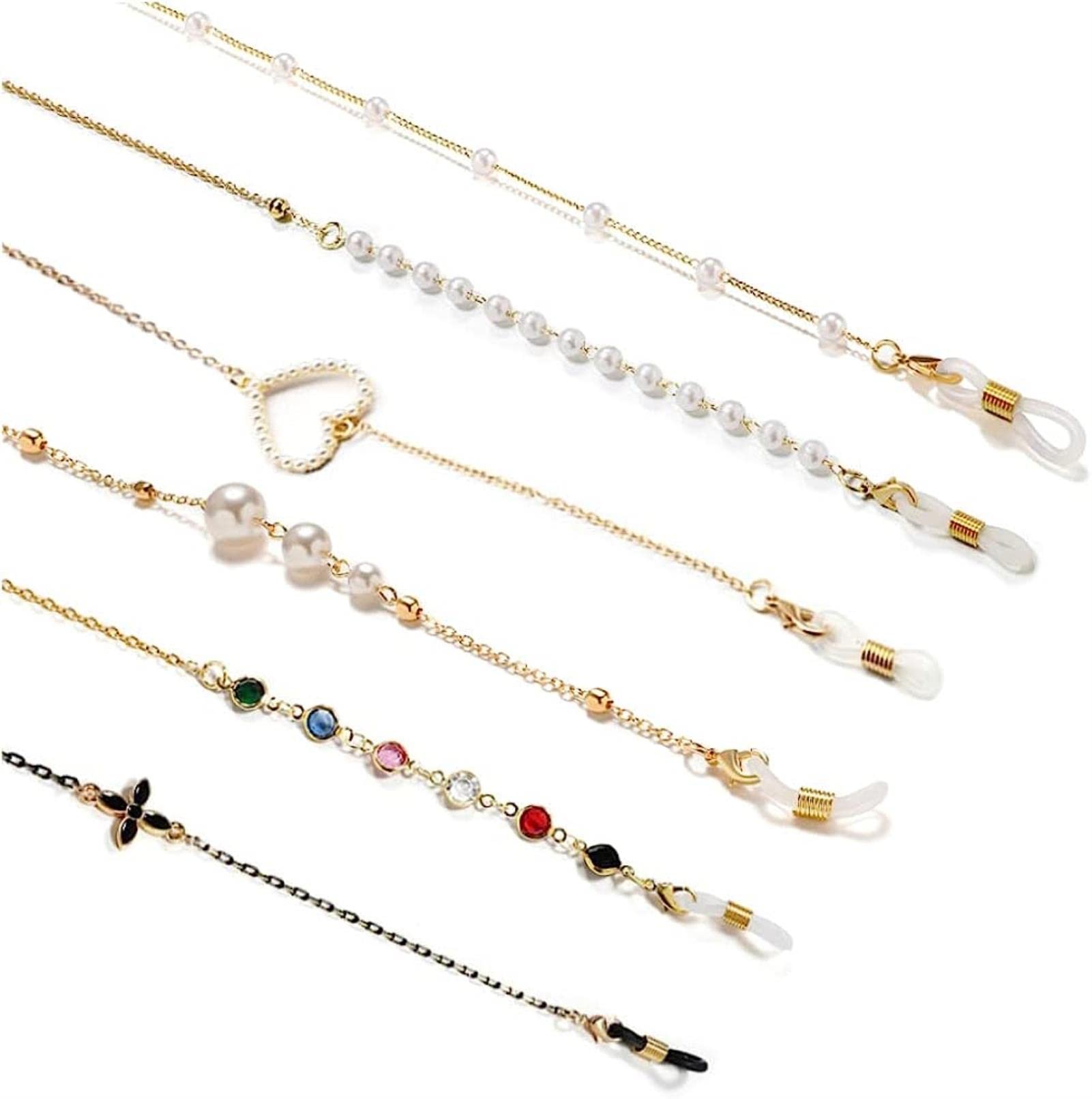 REVAHI 6 uds. Correa de Cadena para Gafas, Soporte de Metal para Gafas para Cadena extensora de Correa para Mujeres y Hombres