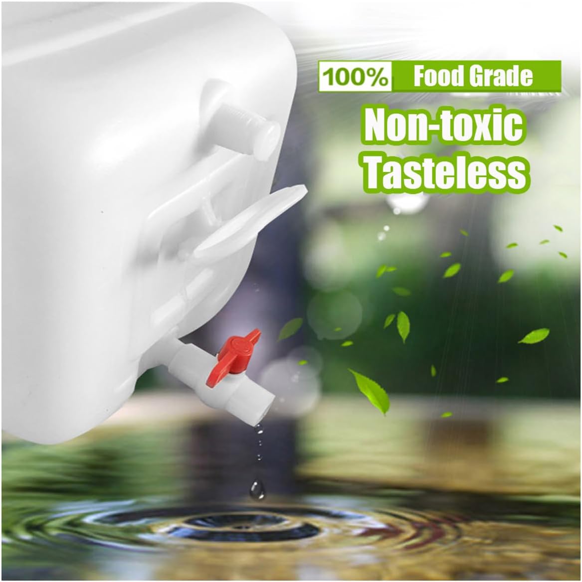 Water Tank Drop-Resistant Plastic，Portable Horizontal Plastic Water Storage Container with Faucet for Household Water Camping Outdoor Self-Driving(Size:13.2 Gal)