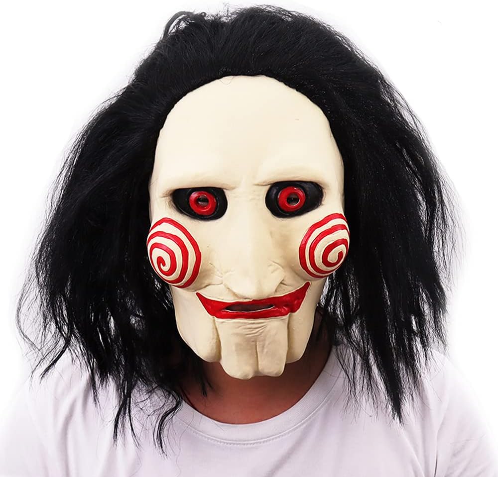 Mltao Horror Dress Up Mask Costume Latex Scary Clown Mask Horrifying Puppet Mask Full Head Mask Adult