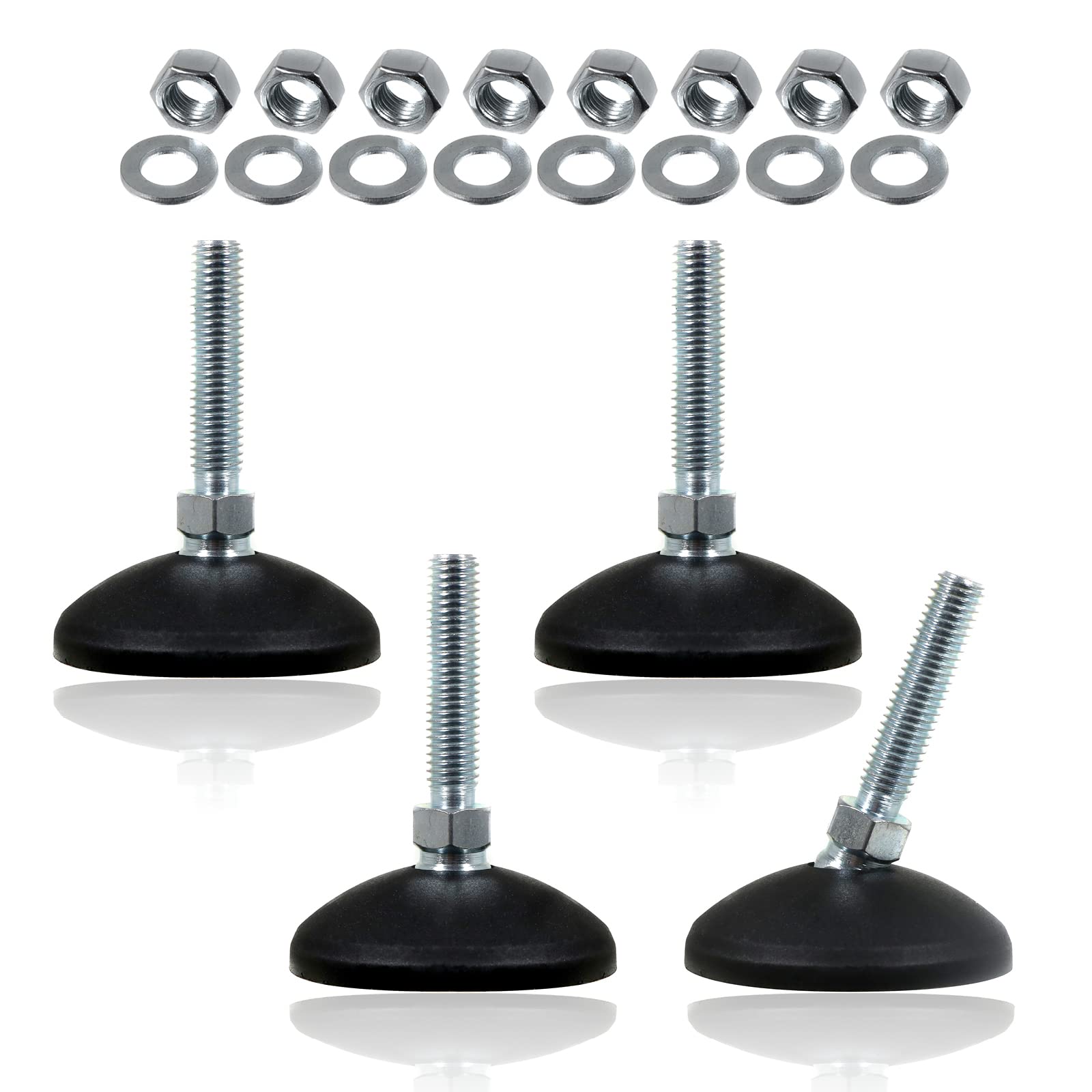 Piedino Regolabile Per Lavatrice SPARES2GO – Filettatura 10 Mm – Antivibrazione In Gomma – Confezione Da 1 - 4
