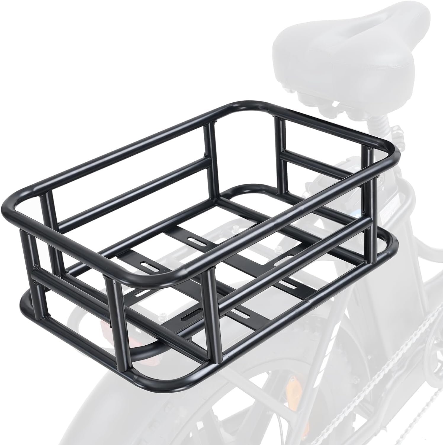 HITWAY Cesta Bicicleta Metálica Portaequipajes Resistente Intemperie Negro