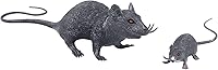Vista 5 de Ratón de rata falsa para Halloween, ratón de plástico realista, bromas falsas, ratas chirriantes, espeluznantes, espeluznantes, espeluznantes