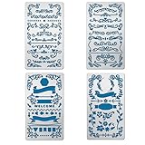 BENECREAT 4 STÜCKE 10x17,5cm Blumenmuster Metallschablonen 4 Stil Rankenrahmen Stahlschablone für Holzschnitzereien, Zeichnungen und Dekoration, Gravur und Scrapbooking-Projekt
