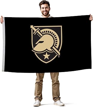 Army Black Knights College Sports Printed Flag - NCAA Licensed - Nylon - School Banner Black, Gold 3 x 5