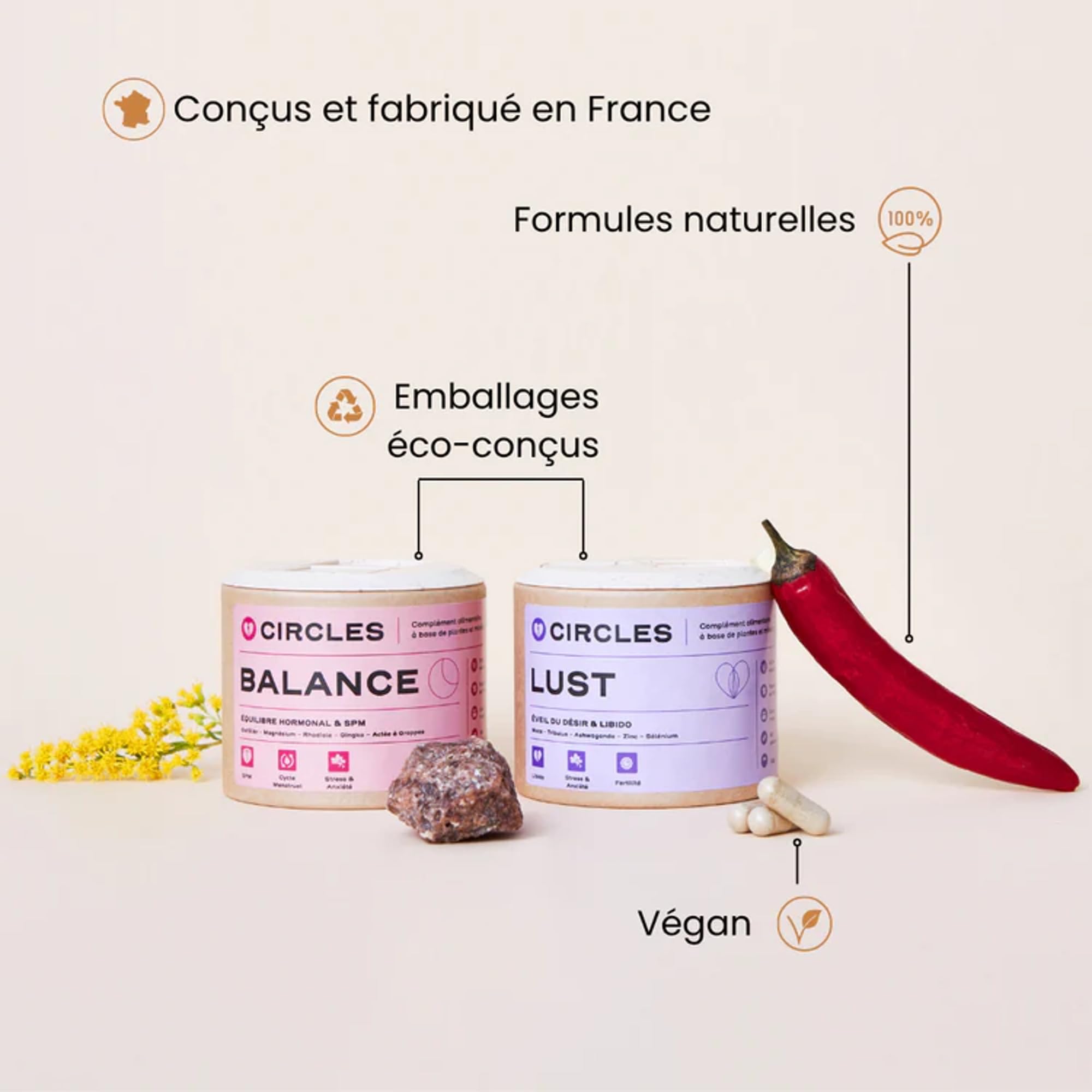 Vitalité, Libido & Énergie | Maca, Ashwagandha, Tribulus, Zinc, Vitamines B6-B9 | Équilibre hormonal & bien-être intime LUST Femme