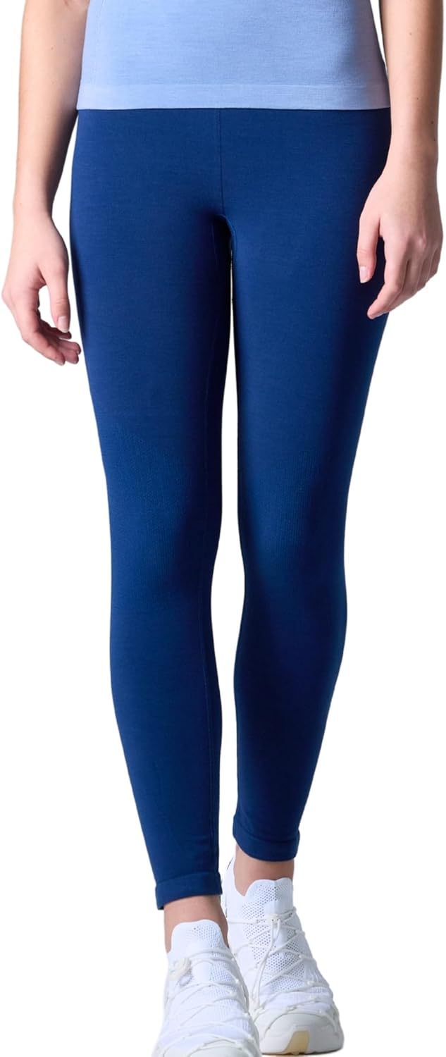 COZYZERO Women’s Seamless Merino Wool Baselayer Leggings – Medium Compression Thermal Tights for Skiing & Snow Sports